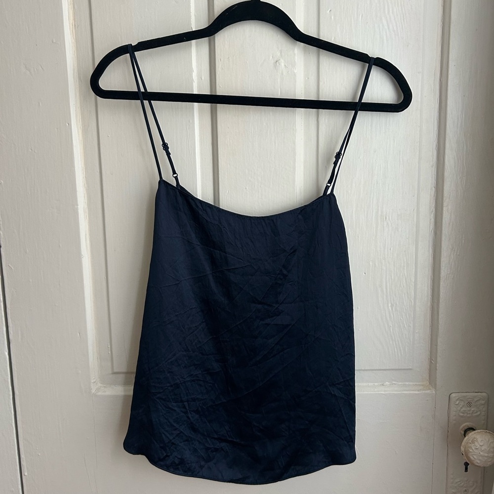 Aritzia Babaton navy silk tank